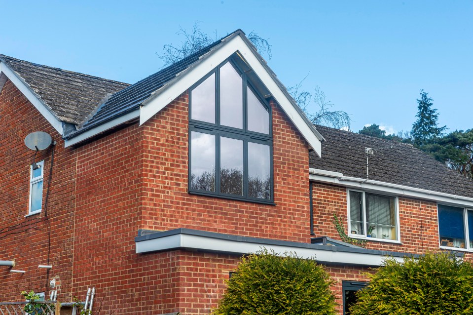 The 10ft high first floor window of Mark Waddilove and Helen Fitt’s two-storey development