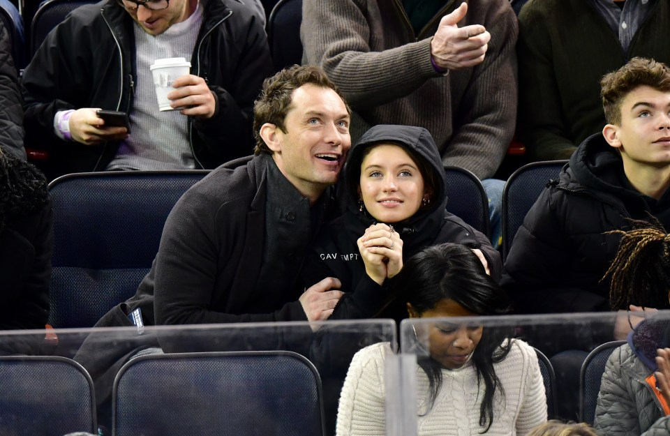 Iris is seen here with her famous dad Jude Law