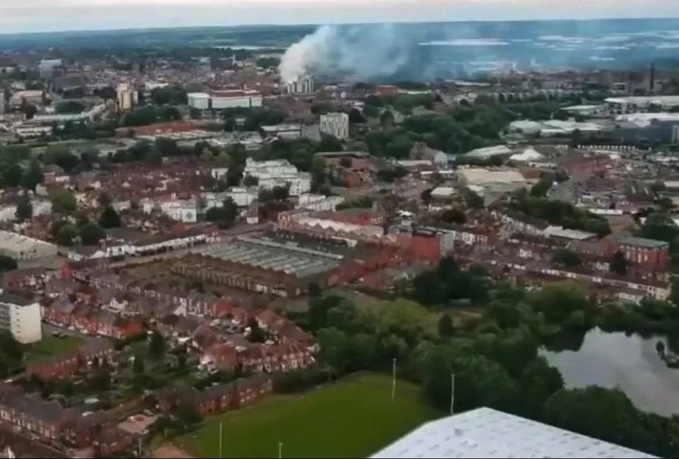 The plumes of smoke could be seen for miles