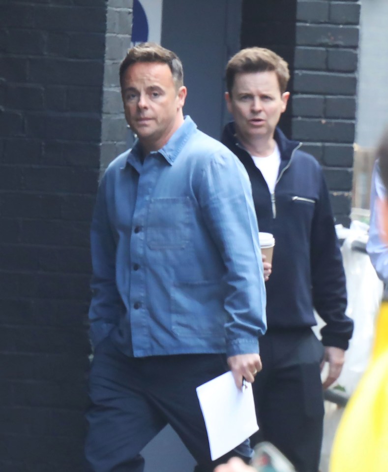 The show host was seen preparing for a BGT live show with his friend Dec