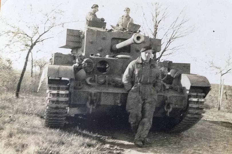 Richard was 20 when he drove a Cromwell tank on to Sword Beach on July 15, serving with the Royal Armoured Corps, 5th Dragoon Guards