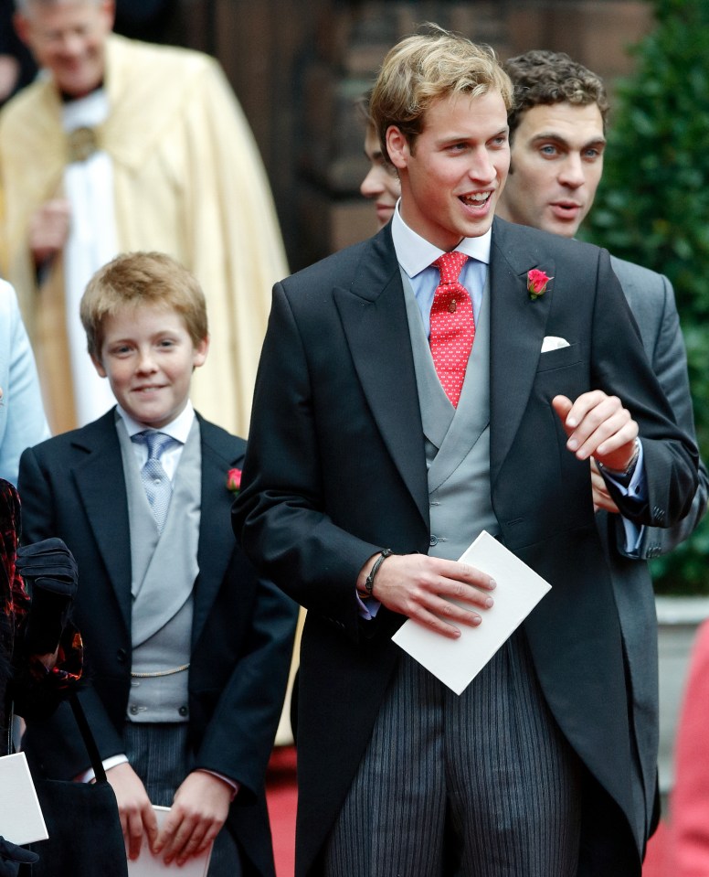 Hugh and William attend the wedding of Edward van Cutsem and Lady Tamara Grosvenor at Chester Cathedral in 2004