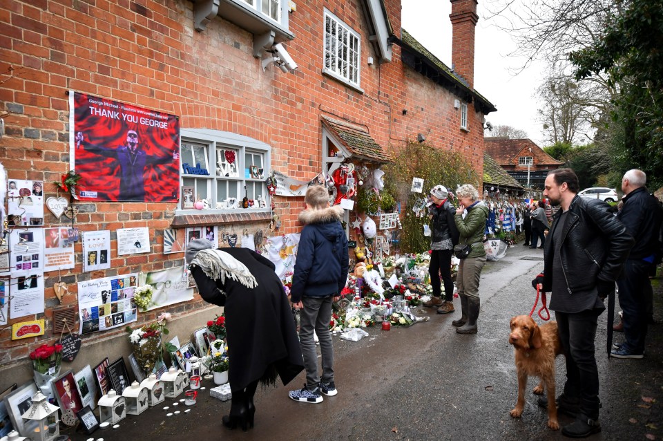 Well-wishers gathered outside the home and left hundreds of tributes following his death