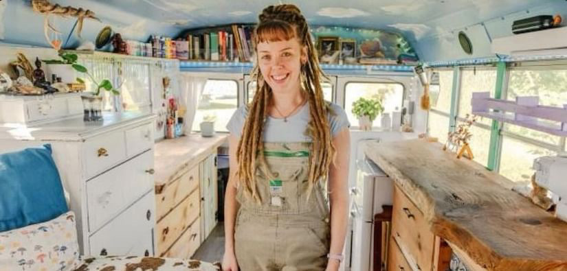 The adventurous woman runs 'Alexa’s Art Room' from her school bus