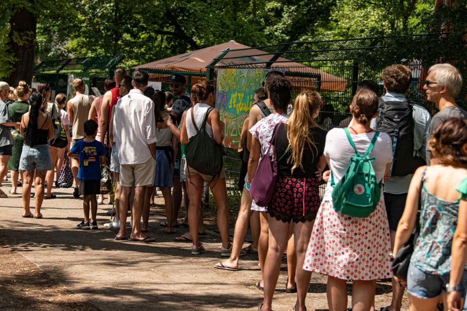 Berliners visit the beaches during the warm summer months