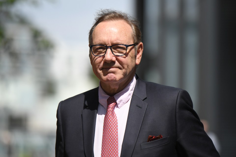 A man who says he was groped by Kevin Spacey revealed he is 'haunted' by the advances, pictured Spacey at Southwark Crown Court July 2023