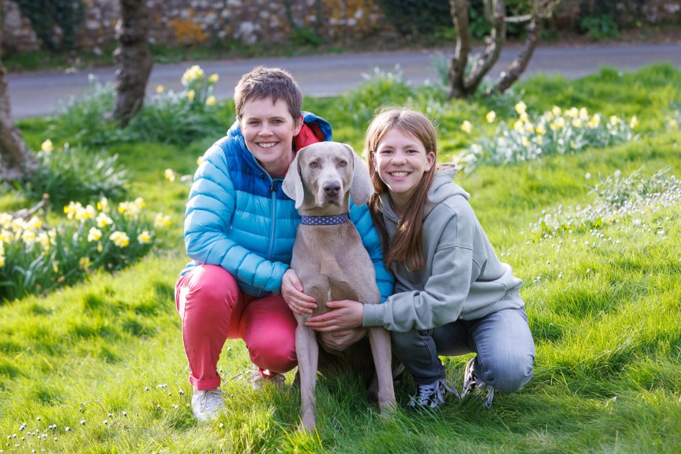 Becky and Daisy walked the family dog instead of staring at screens