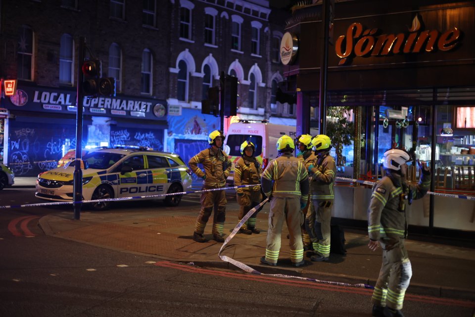 Three adults and a child were found with gunshot injuries at the scene in Hackney