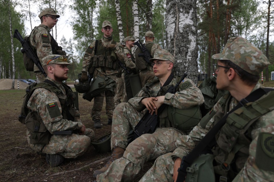 Lithuanian soldiers train as part of drills to counter Russian aggression