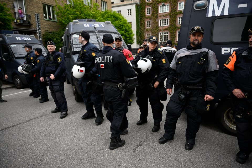 A heavy police presence in on site in Malmo