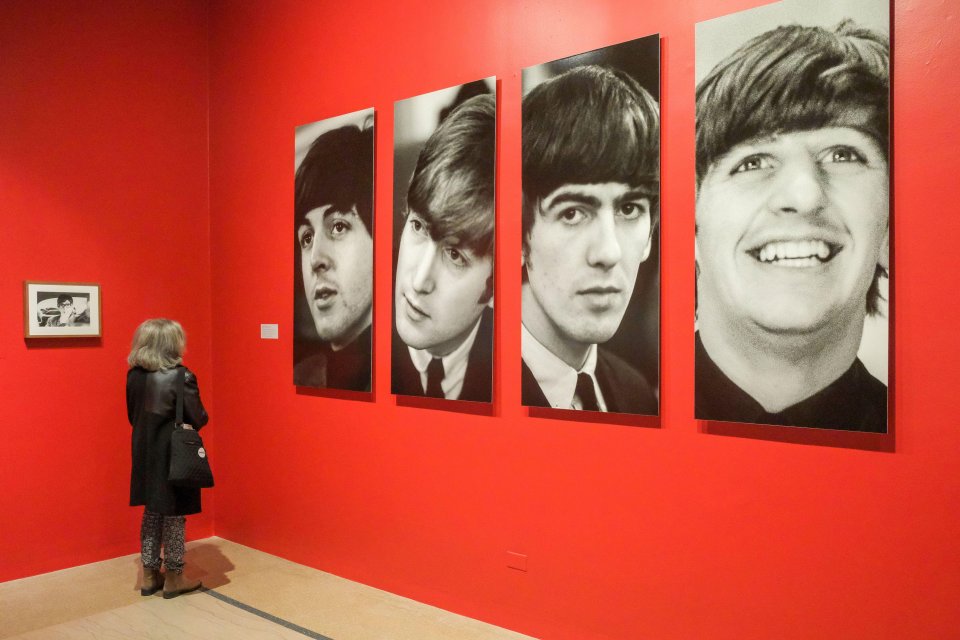 Pictures of Paul, John Lennon, George Harrison and Ringo Starr were hung at the Brooklyn Museum