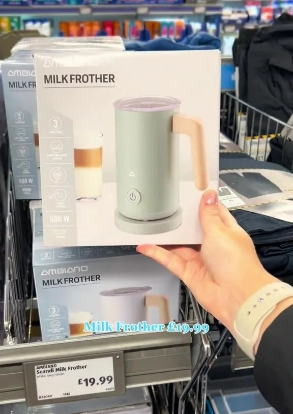 The milk frother is priced at £19.99