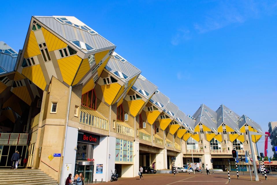 The yellow cube houses are one of the city's most famous landmarks