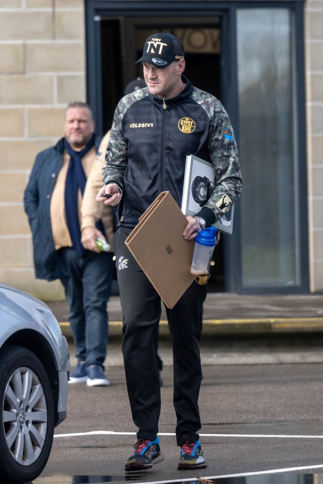 Tyson Fury leaving the gym before he flew out to Saudi Arabia