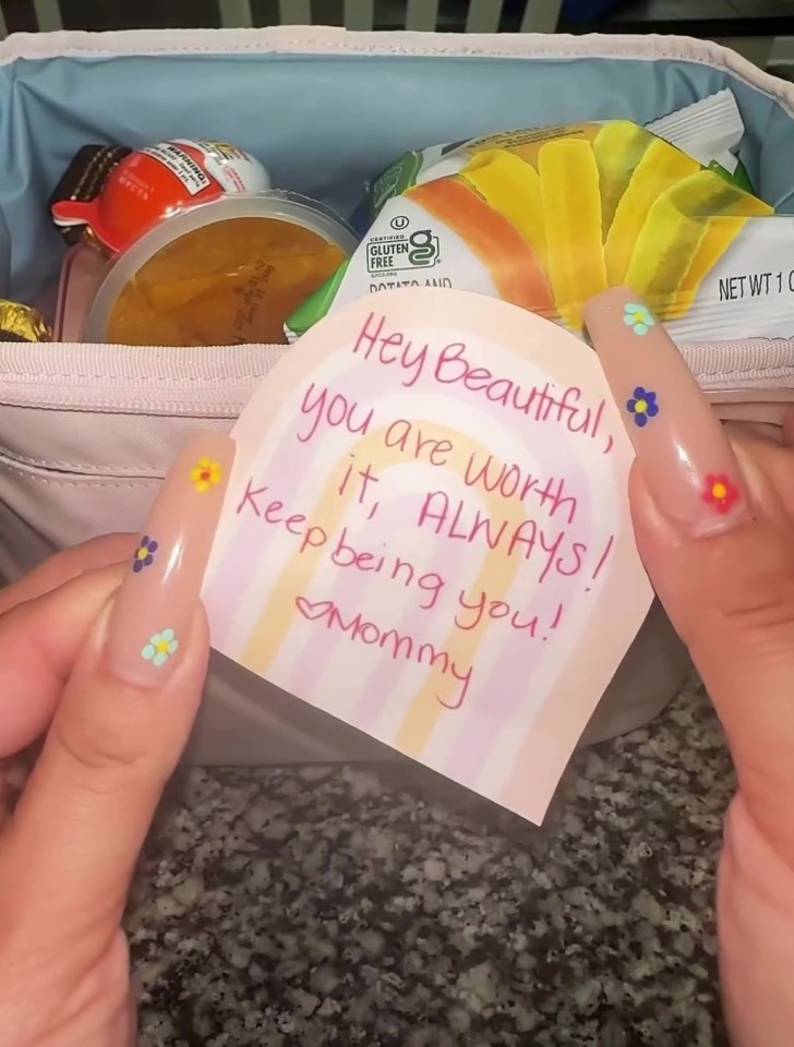 The USA-based stay-at-home mum also included an adorable note