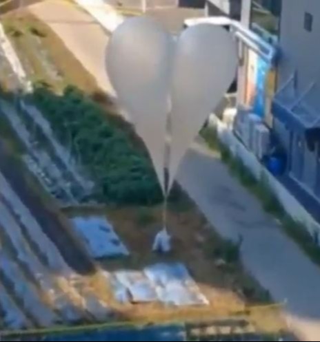 The moment a balloon lands in a residential area