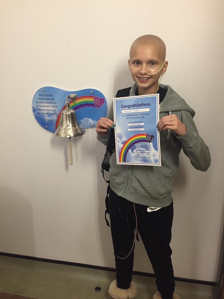 Ellie pictured after finishing her cancer treatment