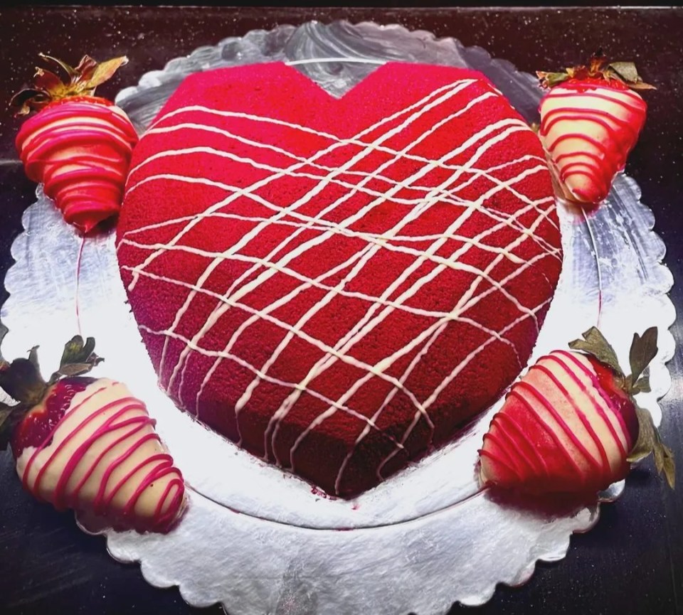 Desislava is a keen baker of cakes - shown here with this heart-shaped creation