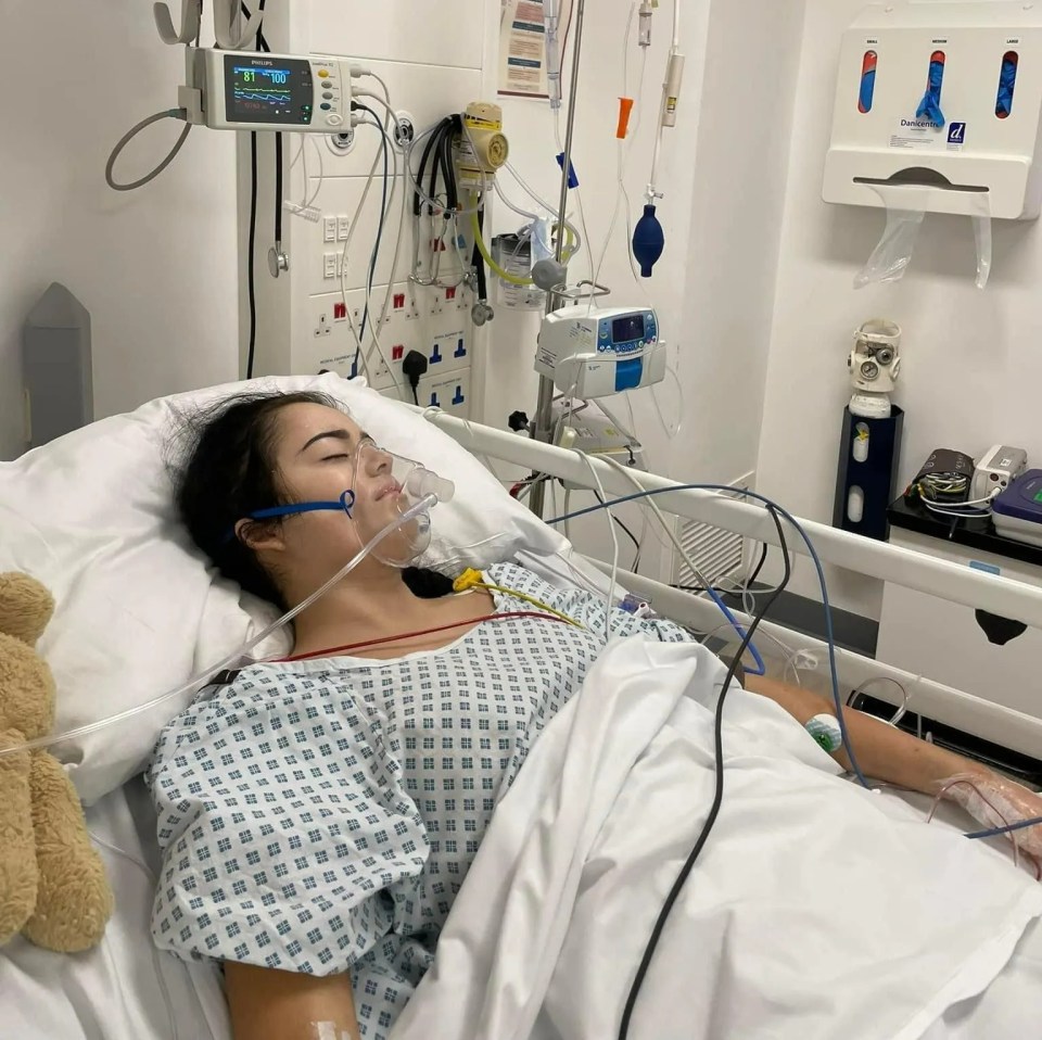 Morgan pictured in hospital