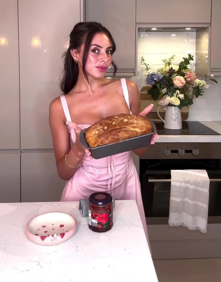 The star shared a video of herself making bread