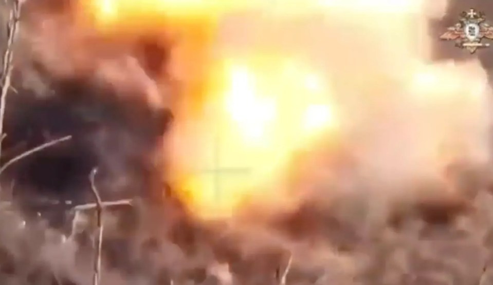 Russia's newest war weapon was seen blowing up a trench