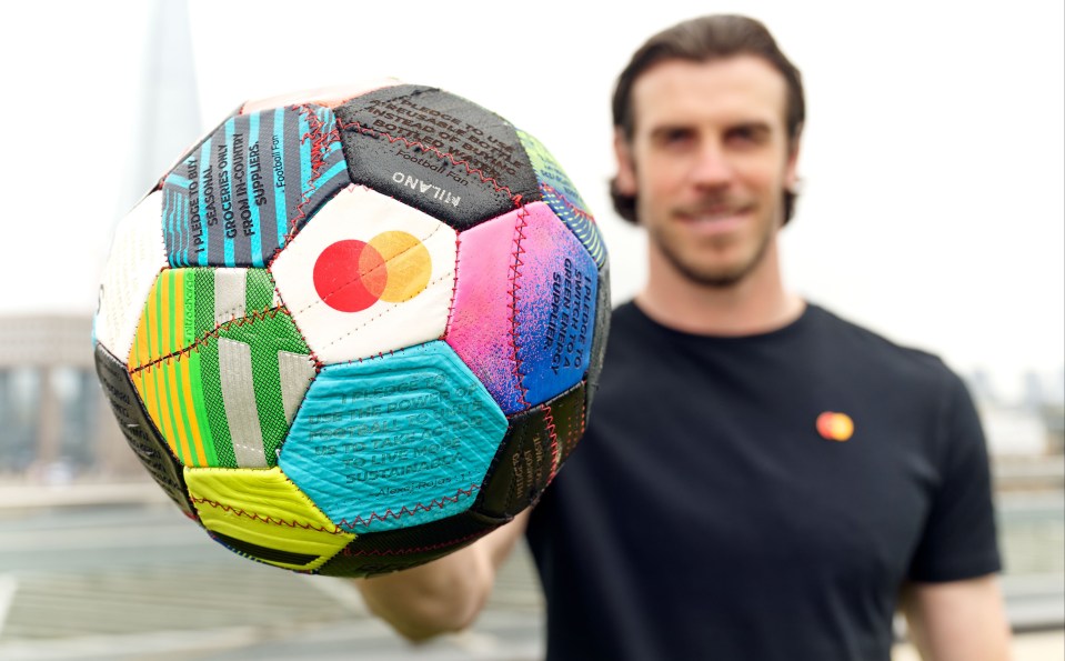 Bale has been promoting 'The Pledge Ball' made from recycled boots