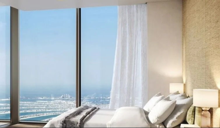 Bedrooms offer stunning views of Dubai's skyline