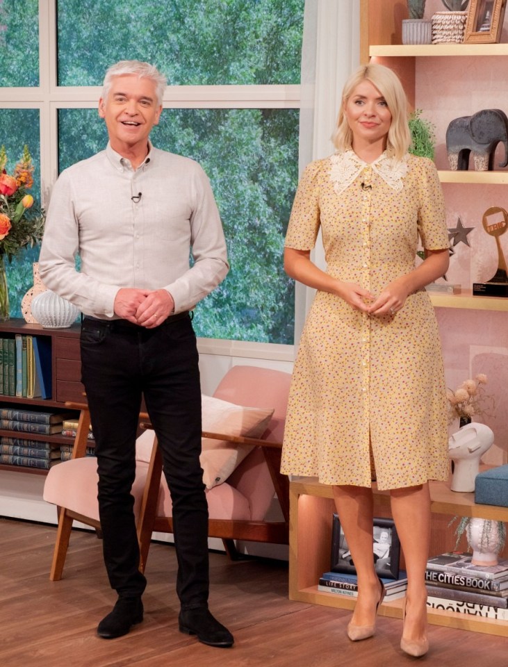 Editorial use only Mandatory Credit: Photo by Ken McKay/ITV/Shutterstock (12911613ae) Phillip Schofield, Holly Willoughby 'This Morning' TV show, London, UK - 26 Apr 2022