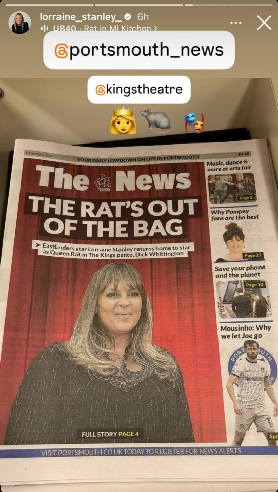 Her big new role also made the front page of her local newspaper