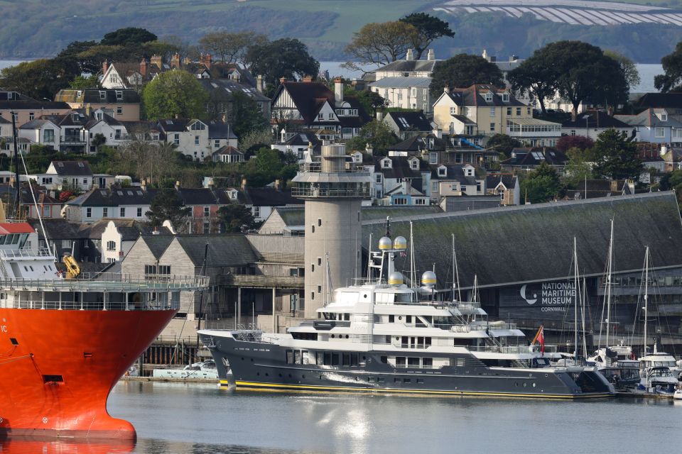 The impressive vessel carries an 8-metre tender which has been refitted over the winter