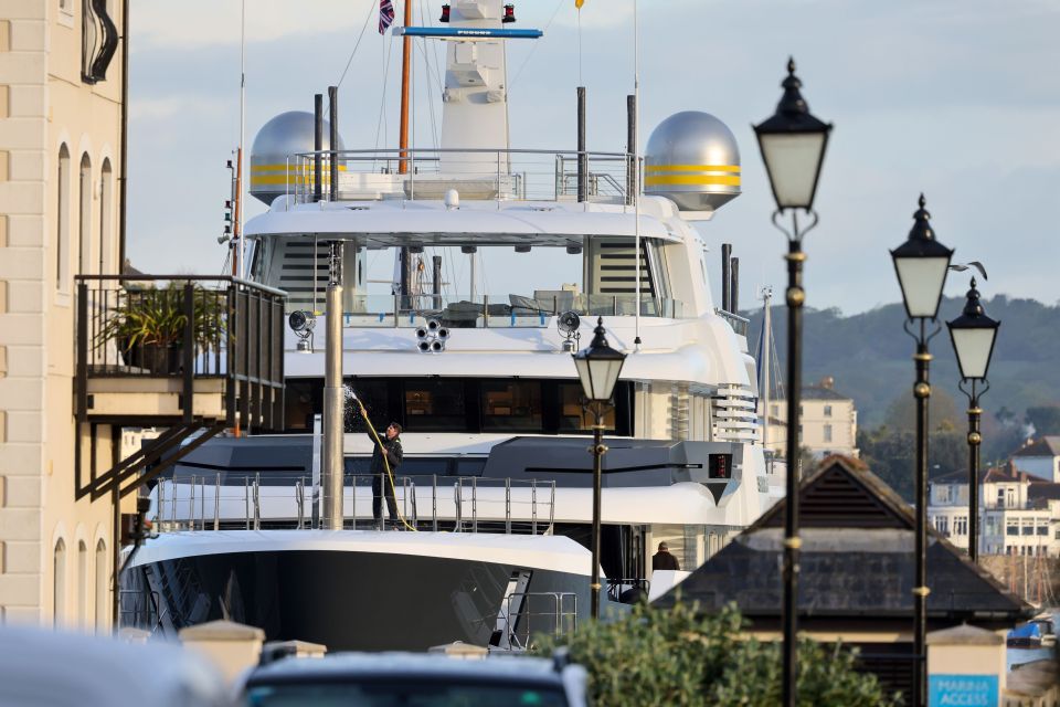 The £68million superyacht was built by Mylor-based company Cockwells who have been refitting the boat over winter