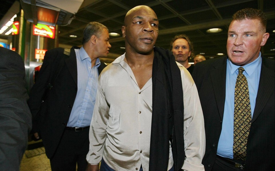 Egan, far right, with Mike Tyson back in 2007