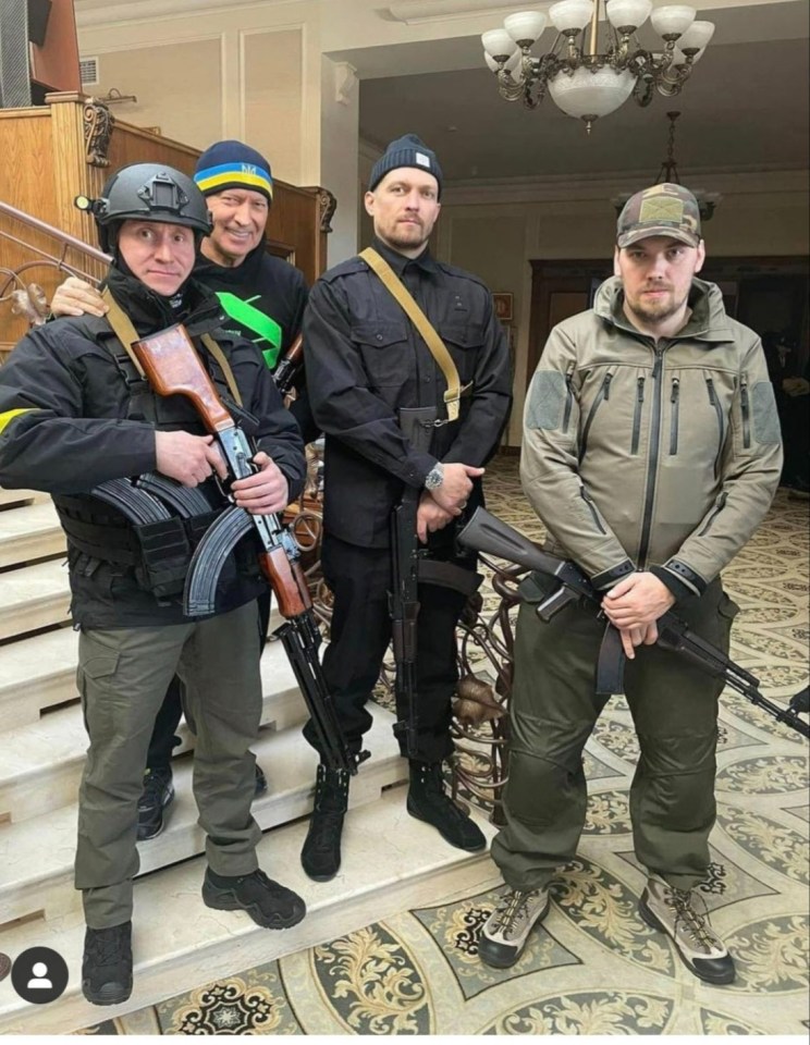 The fighter (centre, in black) joined the Kyiv Territorial Defence in Ukraine in 2022