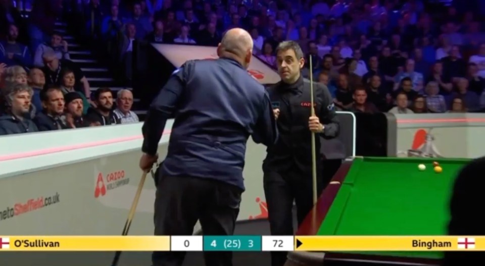 O'Sullivan immediately got out of his seat after Bingham missed a red to close the frame