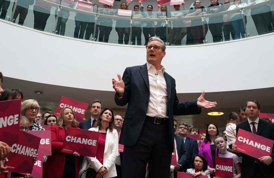 Sir Keir  Starmer at a campaign event in Scotland this morning