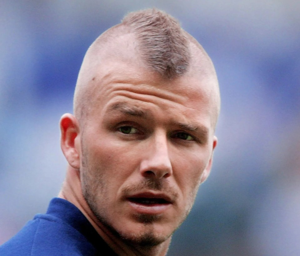 Beckham stunned the footballing world when he debuted his mini mohawk in 2001