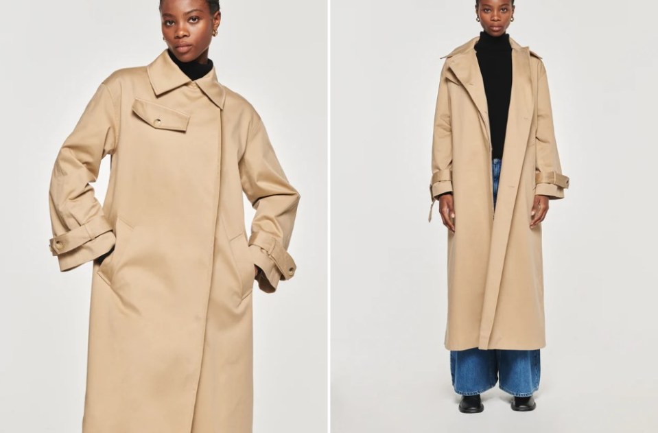 It's a modern twist on the classic trench stylistic elements