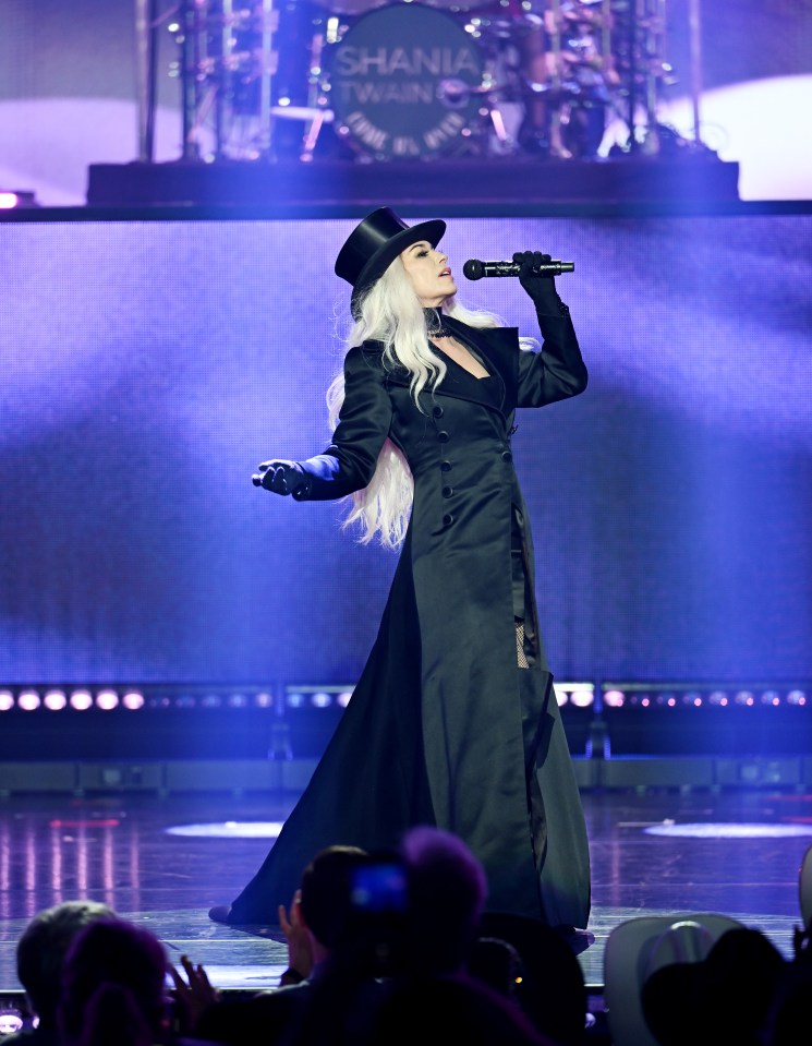 LAS VEGAS, NEVADA - MAY 10: Shania Twain performs at the grand opening of her COME ON OVER Residency at Bakkt Theater at Planet Hollywood Resort & Casino on May 10, 2024 in Las Vegas, Nevada. (Photo by Denise Truscello/Getty Images for Live Nation)