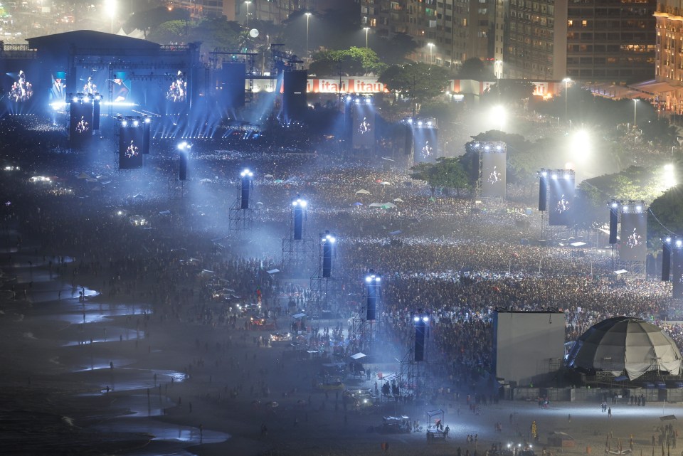 Thousands gathered on Copacabana Beach in Rio de Janeiro, Brazil