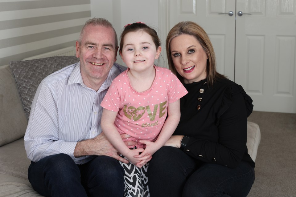 Mercy pictured with mum Lorraine and dad Paul