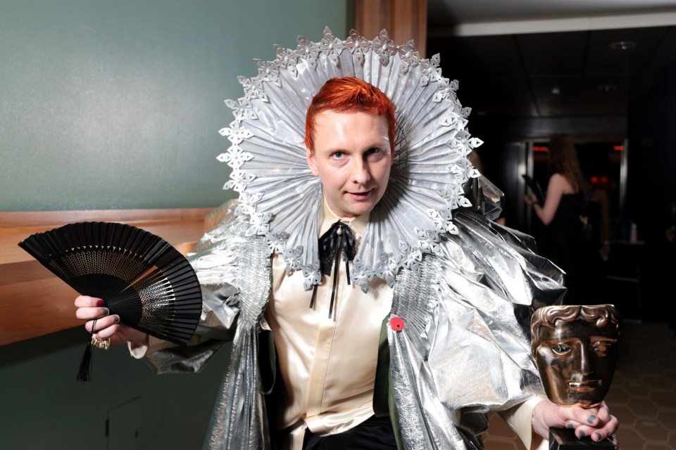 LONDON, ENGLAND - MAY 12: Joe Lycett poses with the Entertainment Performance Award for 'Late Night Lycett' at the Press Conference during the 2024 BAFTA Television Awards with P&O Cruises at The Royal Festival Hall on May 12, 2024 in London, England. (Photo by Shane Anthony Sinclair/BAFTA/Getty Images for BAFTA)