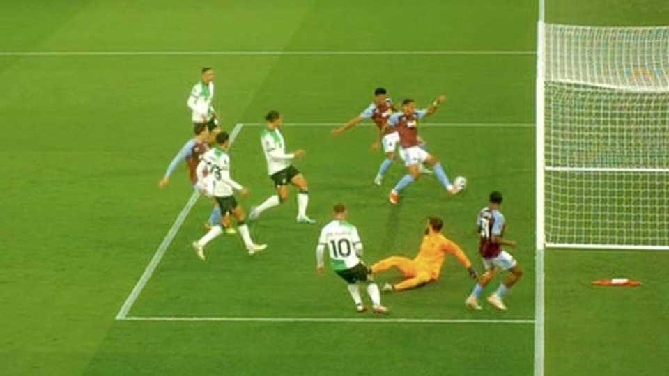 The defender missed an open goal from point blank at Villa Park