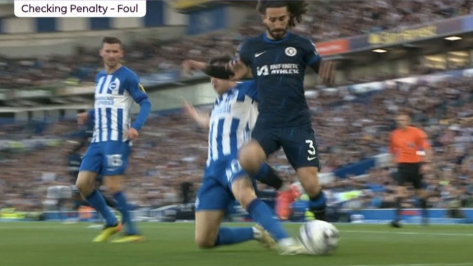 VAR helped the ref ruled Buonanotte's challenge on Cucurella was no penalty