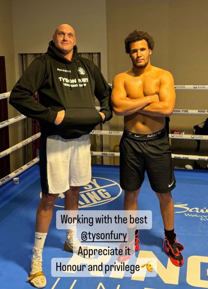 Tyson Fury with sparring partner Moses Itauma