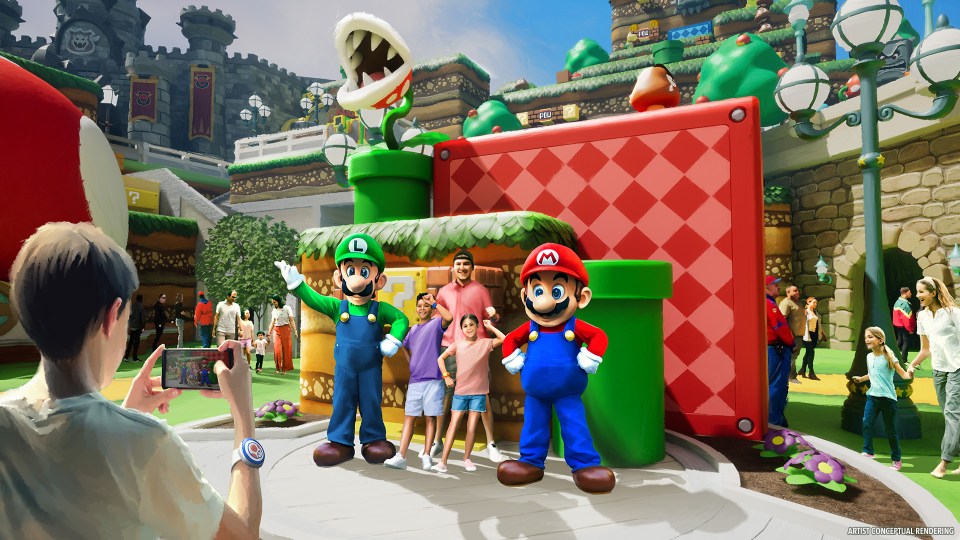 Character meet and greets with Mario, Luigi and Princess Peach will also be available