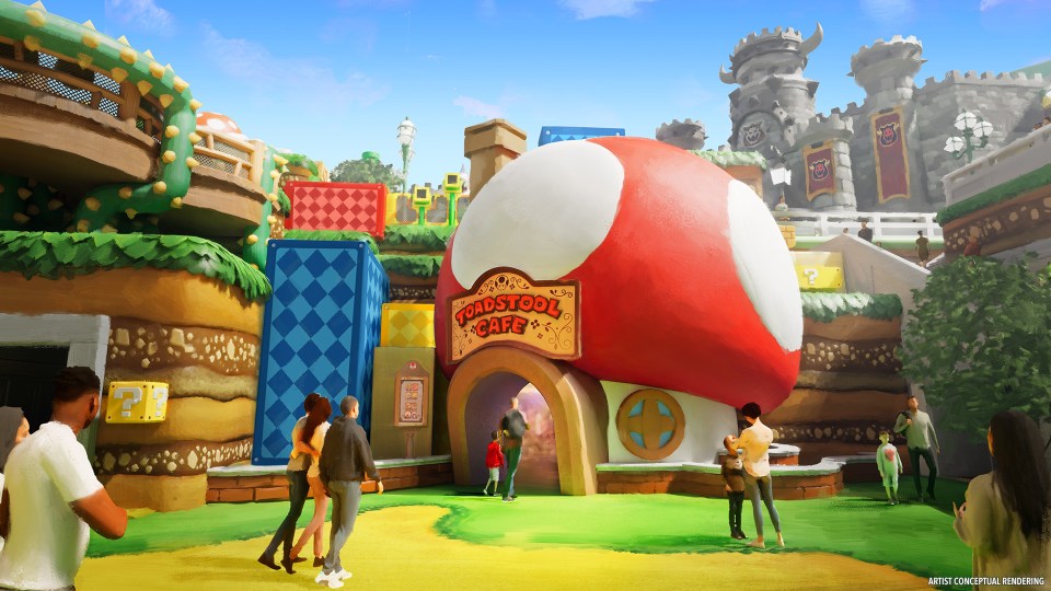 Food and drink will be found at both Toadstool's Cafe and Yoshi's Snack Island