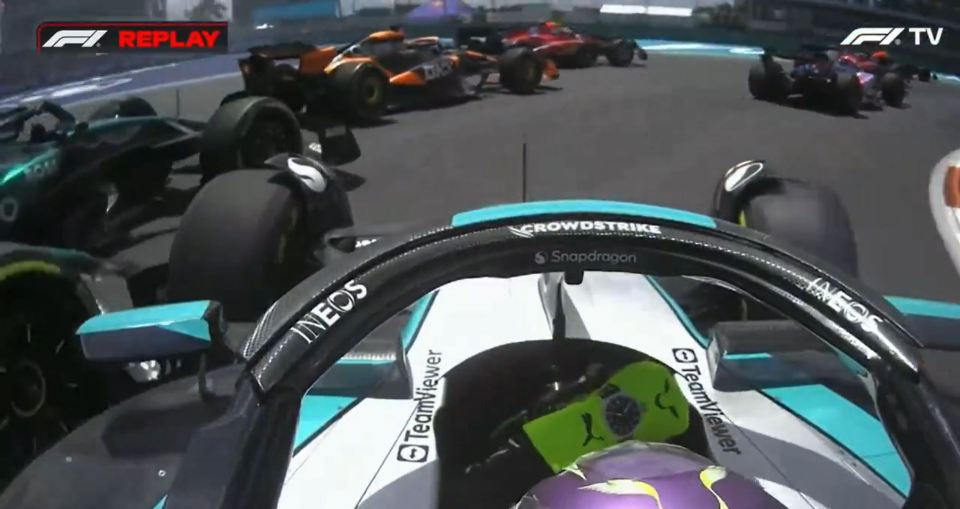 Unable to stop his momentum, the move saw Hamilton collide with Fernando Alonso