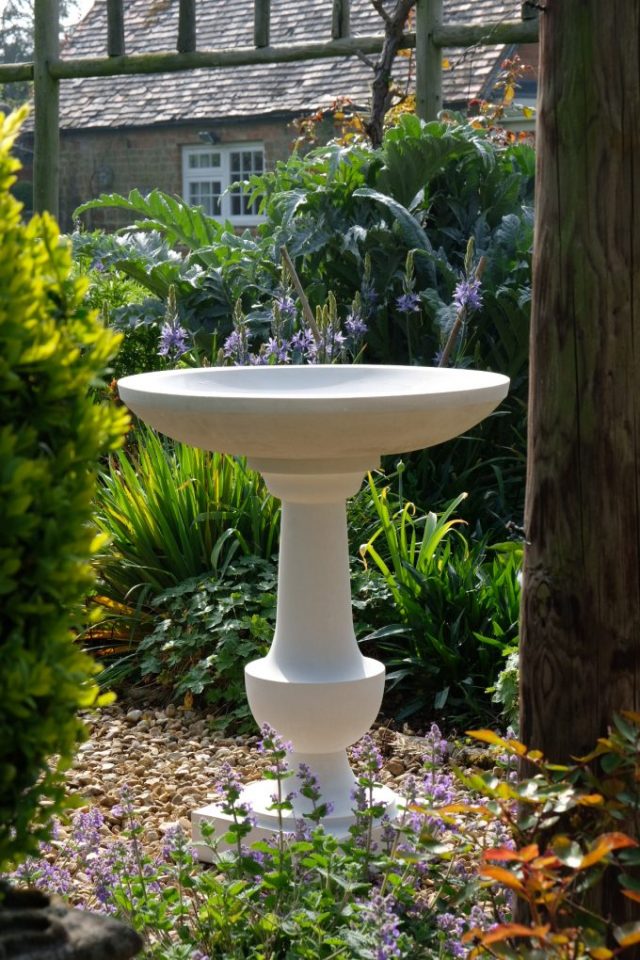 This birdbath will look fabulous in any outside space