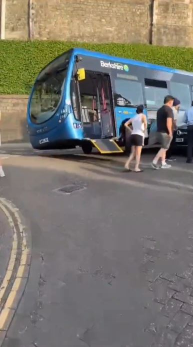 The bus was left with its door open and ramp down