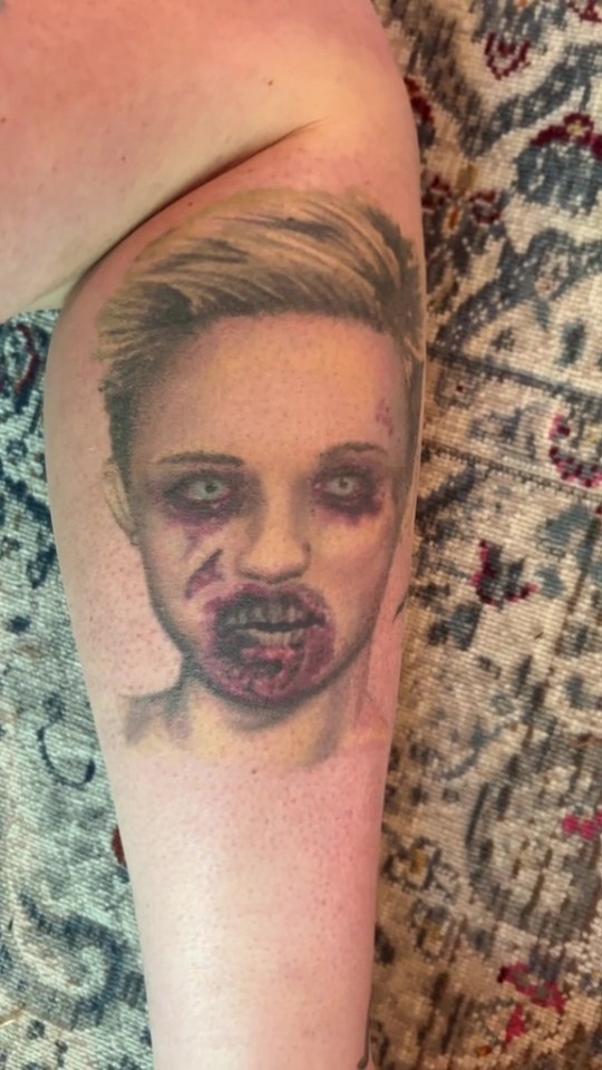 As an 'anti-fan' of Miley Cyrus, the ink guru decided to give the star a zombie-like appearancethe